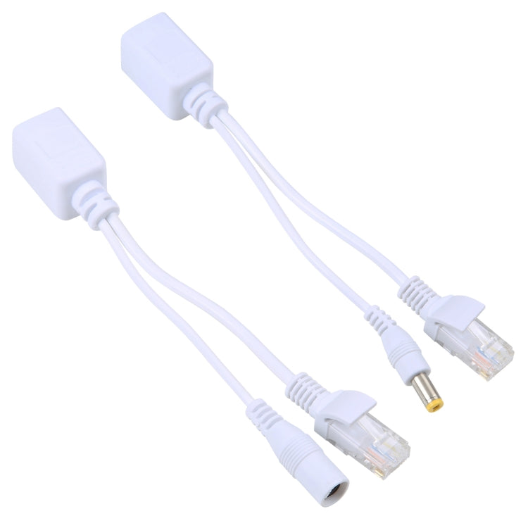 2 in 1 RJ45 POE Injector and Splitter Cable Set with 2.1x 5.5mm Female & Male DC Jack, 2.1x 5.5mm Female 2 in 1 RJ45 POE Injector and Splitter Cable Set with 2.1x 5.5mm Female & Male DC Jack, 2.1x 5.5mm Female